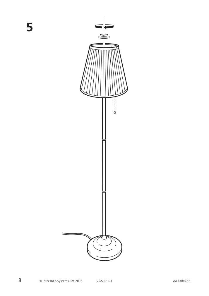 Assembly instructions for IKEA Arstid floor lamp brass white | Page 8 - IKEA ÅRSTID floor lamp 003.213.17