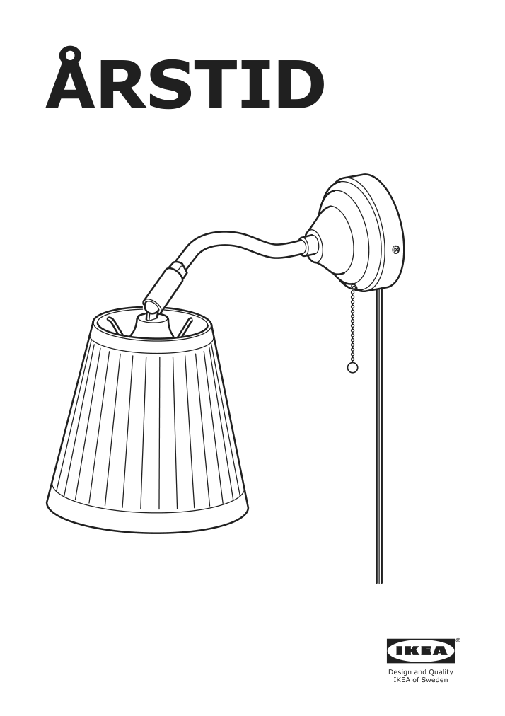 Assembly instructions for IKEA Arstid wall lamp nickel plated white | Page 1 - IKEA ÅRSTID wall lamp 601.638.76