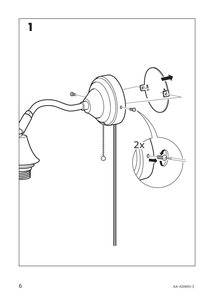 Assembly instructions for IKEA Arstid wall lamp nickel plated white | Page 6 - IKEA ÅRSTID wall lamp 601.638.76