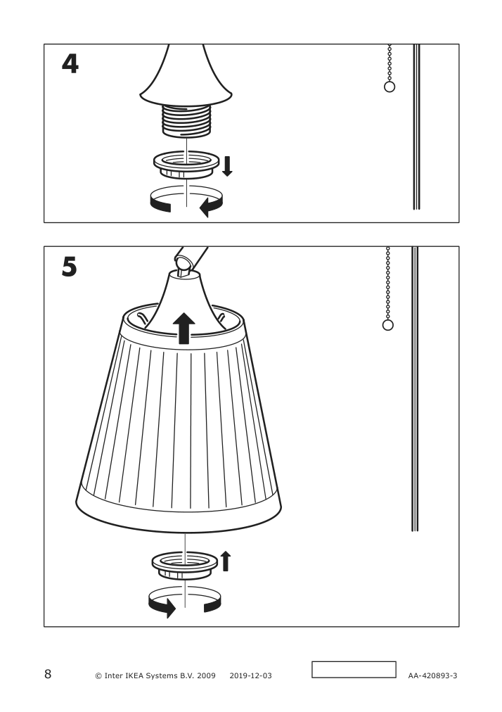 Assembly instructions for IKEA Arstid wall lamp nickel plated white | Page 8 - IKEA ÅRSTID wall lamp 601.638.76