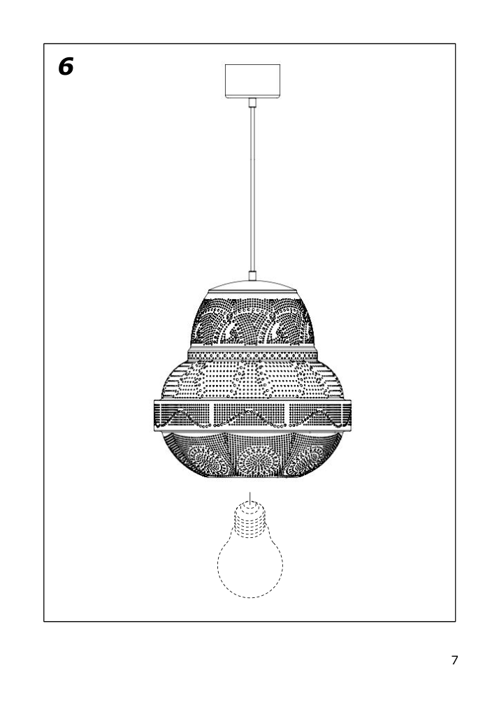 Assembly instructions for IKEA Asige pendant lamp silver color | Page 7 - IKEA ASIGE pendant lamp 405.183.31