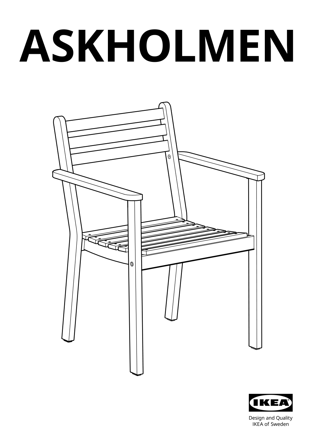 Assembly instructions for IKEA Askholmen armchair outdoor dark brown | Page 1 - IKEA ASKHOLMEN table and 4 armchairs, outdoor 095.291.10