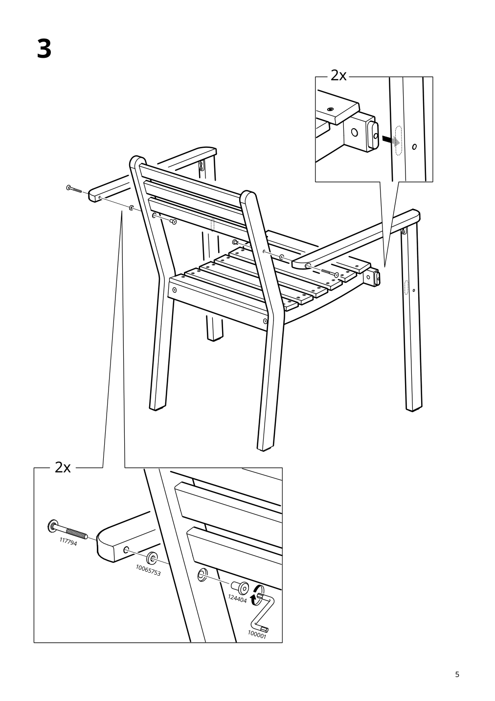 Assembly instructions for IKEA Askholmen armchair outdoor dark brown | Page 5 - IKEA ASKHOLMEN table and 4 armchairs, outdoor 095.291.10