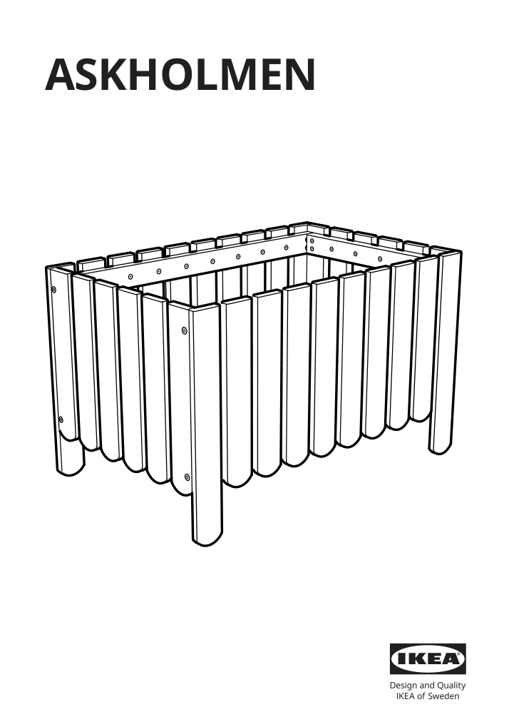 Assembly instructions for IKEA Askholmen flower box light brown stained | Page 1 - IKEA ASKHOLMEN flower box with trellis, outdoor 590.539.25