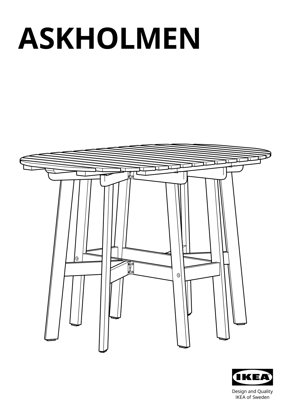 Assembly instructions for IKEA Askholmen gateleg table outdoor dark brown | Page 1 - IKEA ASKHOLMEN gateleg table+4 chairs, outdoor 495.300.41