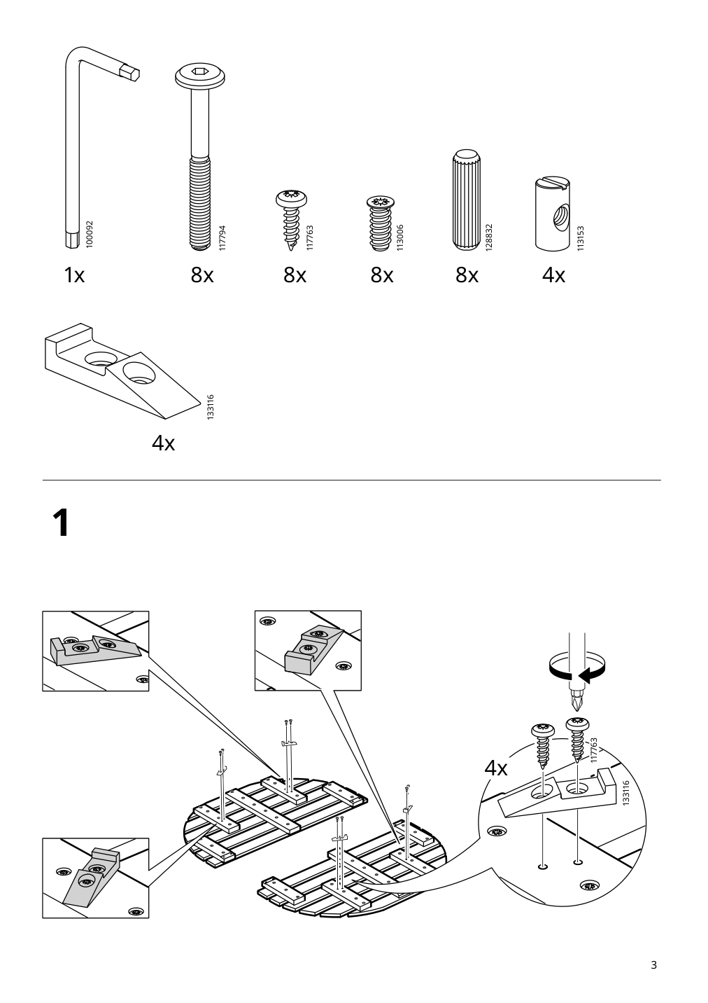 Assembly instructions for IKEA Askholmen gateleg table outdoor dark brown | Page 3 - IKEA ASKHOLMEN gateleg table+4 chairs, outdoor 495.300.41