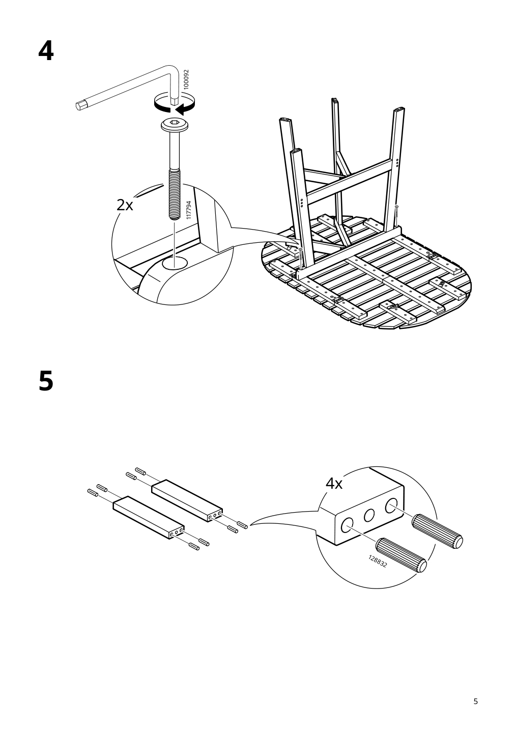 Assembly instructions for IKEA Askholmen gateleg table outdoor dark brown | Page 5 - IKEA ASKHOLMEN gateleg table+4 chairs, outdoor 495.300.41