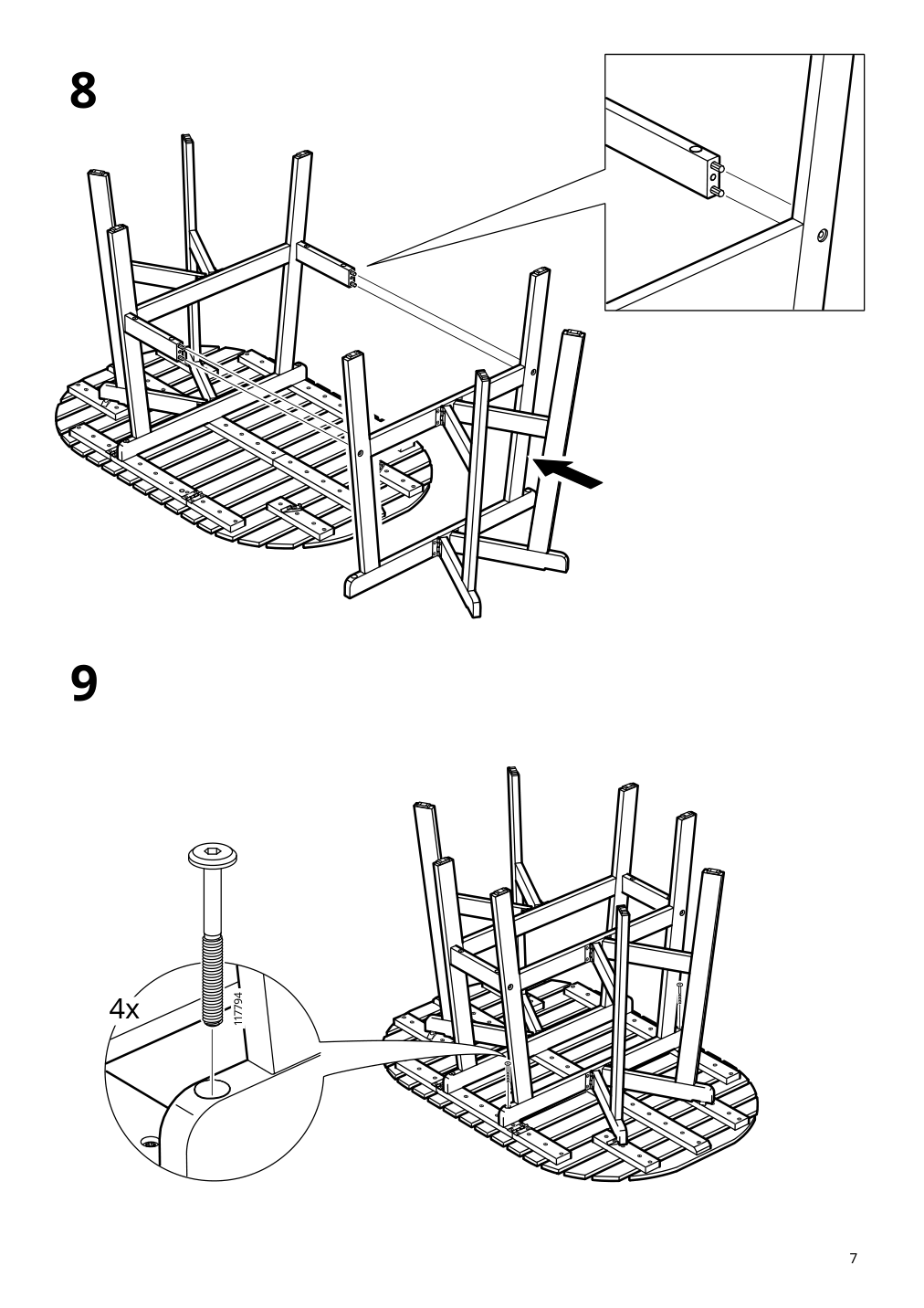 Assembly instructions for IKEA Askholmen gateleg table outdoor dark brown | Page 7 - IKEA ASKHOLMEN gateleg table+4 chairs, outdoor 495.300.41