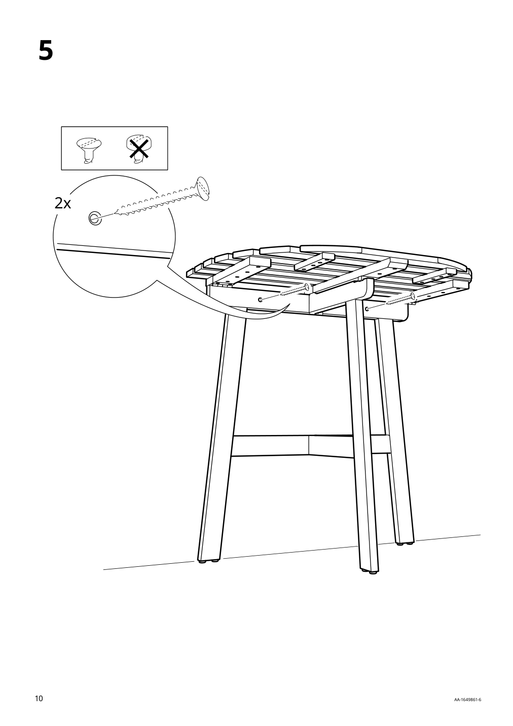 Assembly instructions for IKEA Askholmen table for wall outdoor folding dark brown | Page 10 - IKEA ASKHOLMEN wall table & folding chair, outdoor 695.292.49