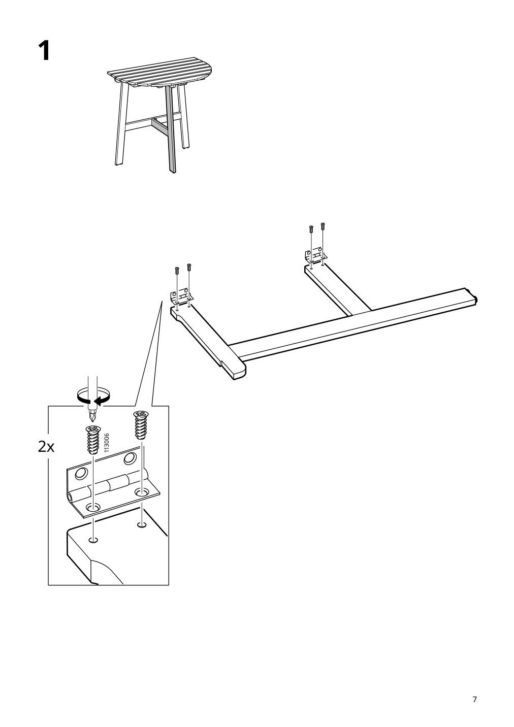 Assembly instructions for IKEA Askholmen table for wall outdoor folding dark brown | Page 7 - IKEA ASKHOLMEN wall table & folding chair, outdoor 695.292.49