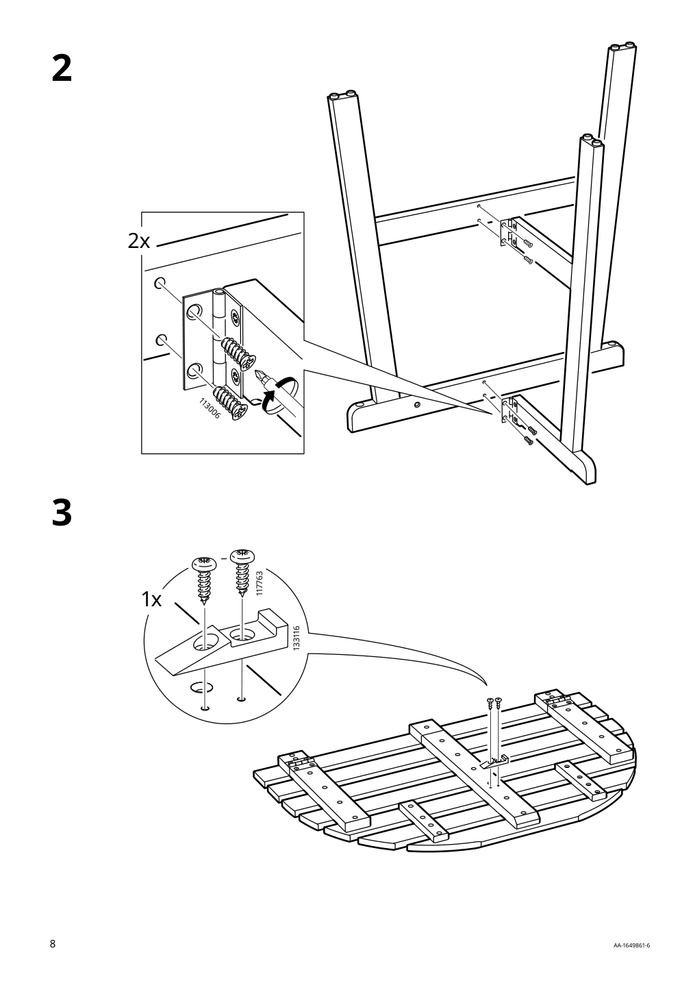 Assembly instructions for IKEA Askholmen table for wall outdoor folding dark brown | Page 8 - IKEA ASKHOLMEN wall table & folding chair, outdoor 695.292.49