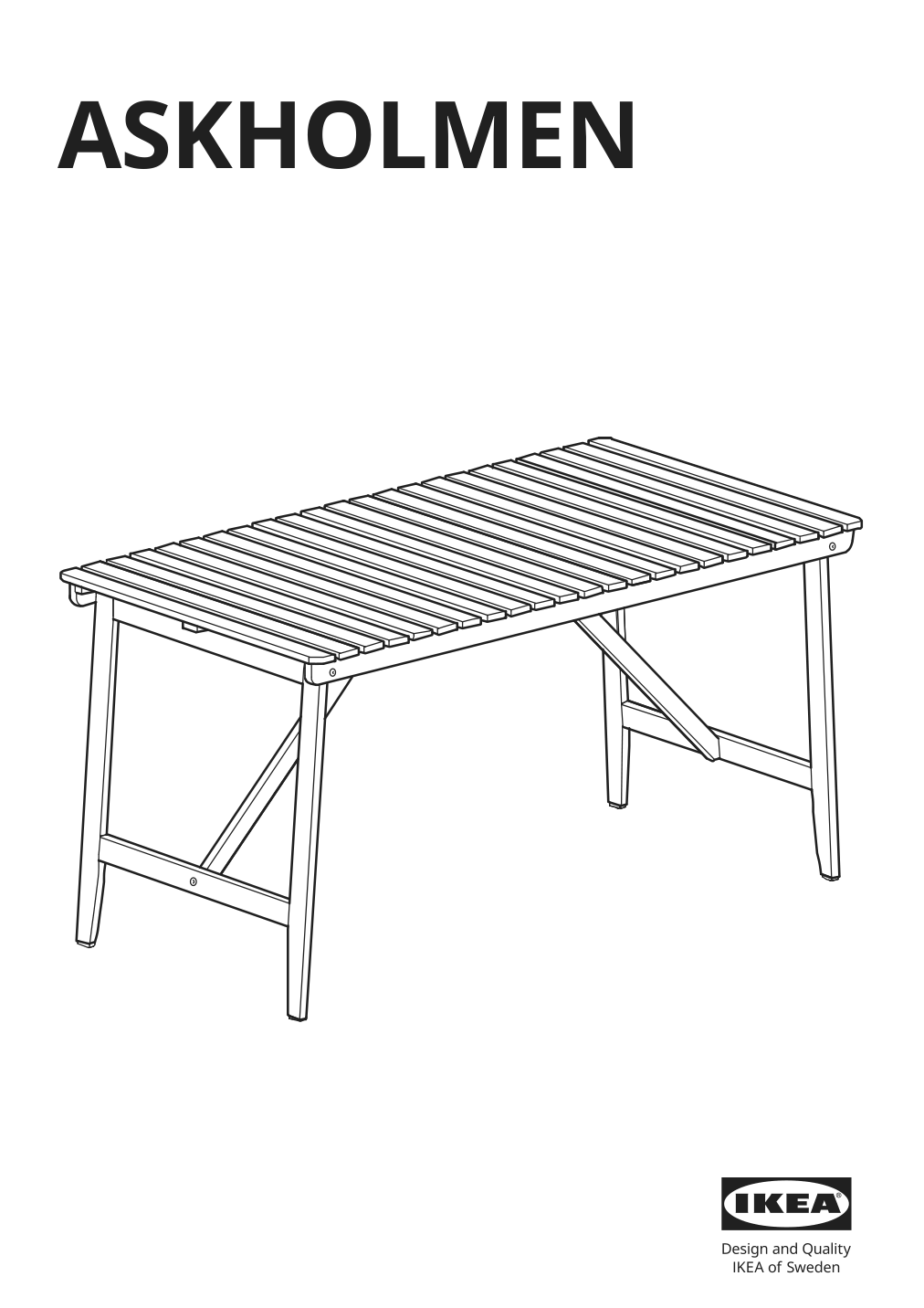 Assembly instructions for IKEA Askholmen table outdoor dark brown | Page 1 - IKEA ASKHOLMEN table and 4 folding chairs, outdoor 795.291.02