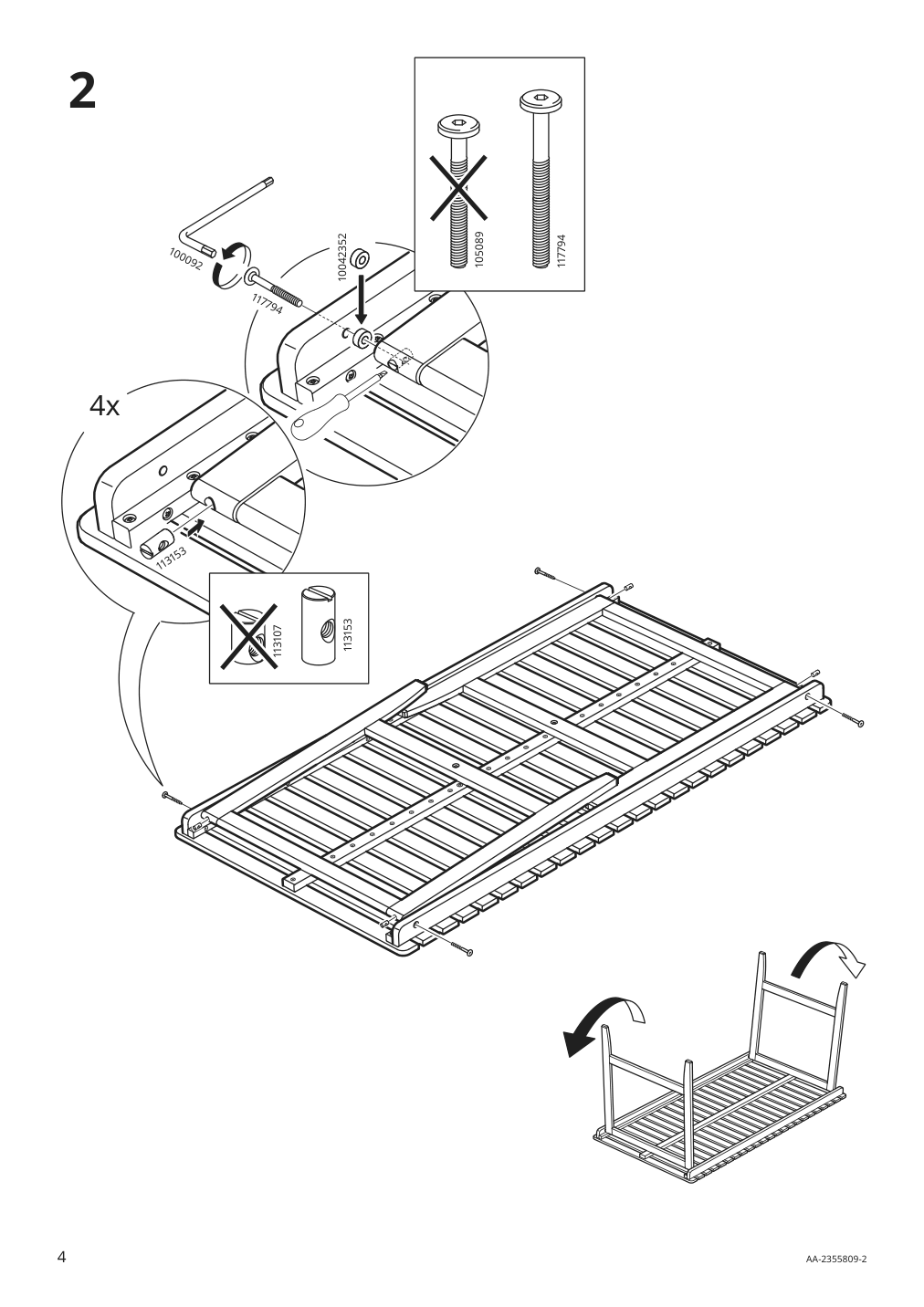 Assembly instructions for IKEA Askholmen table outdoor dark brown | Page 4 - IKEA ASKHOLMEN table and 4 folding chairs, outdoor 795.291.02