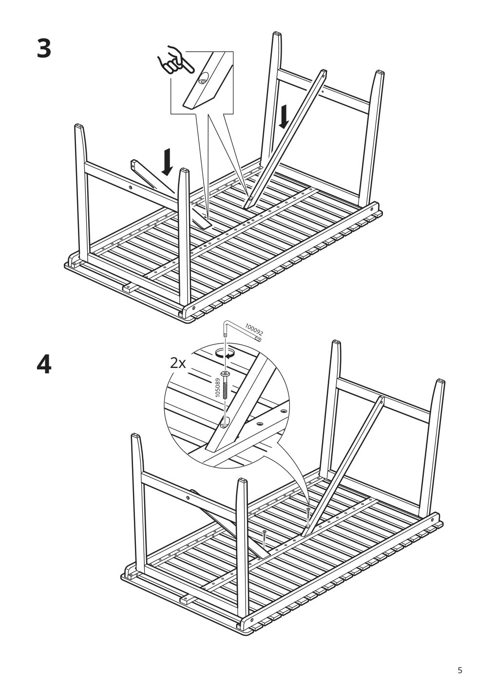 Assembly instructions for IKEA Askholmen table outdoor dark brown | Page 5 - IKEA ASKHOLMEN table and 4 folding chairs, outdoor 795.291.02