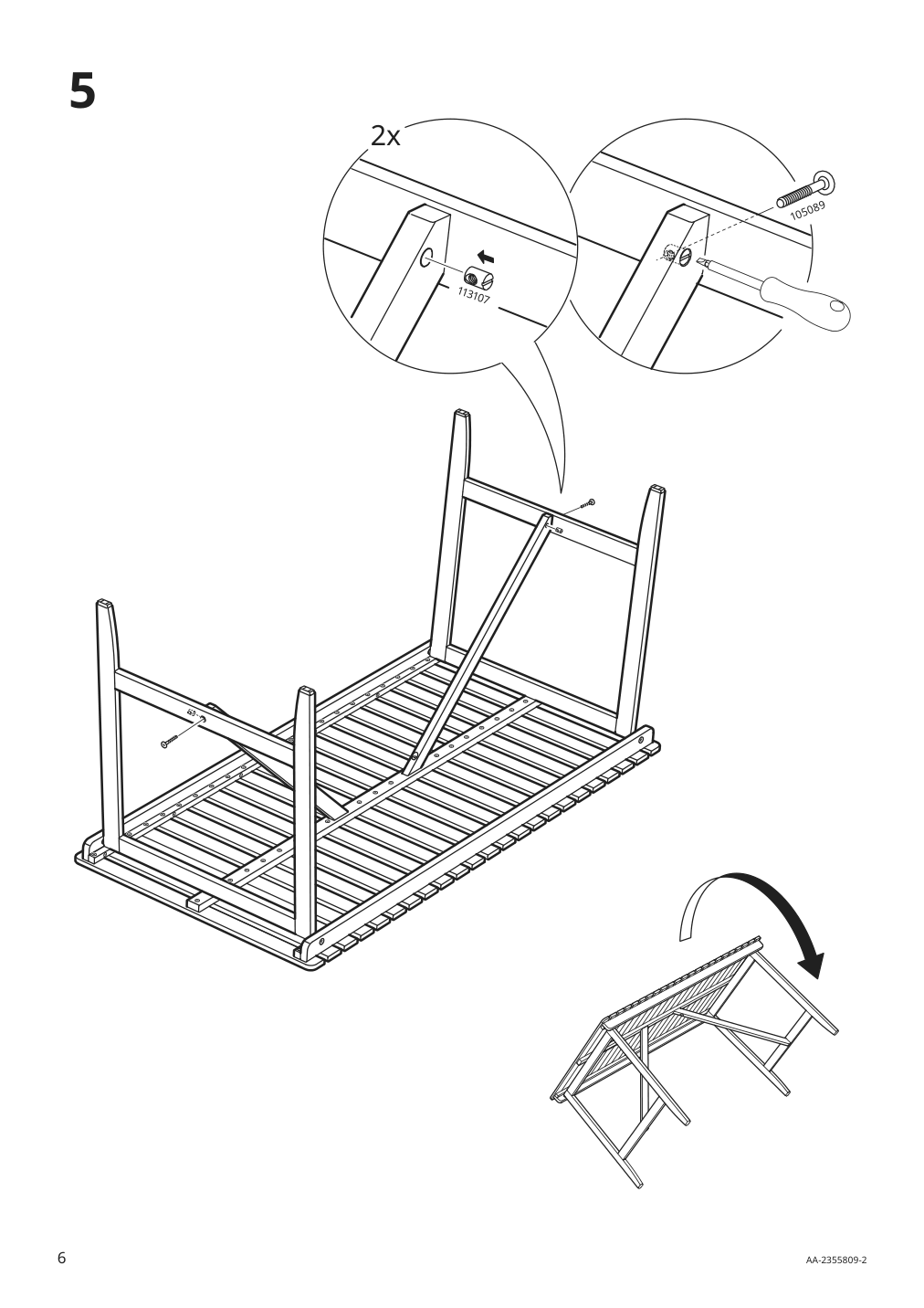 Assembly instructions for IKEA Askholmen table outdoor dark brown | Page 6 - IKEA ASKHOLMEN table and 4 folding chairs, outdoor 795.291.02