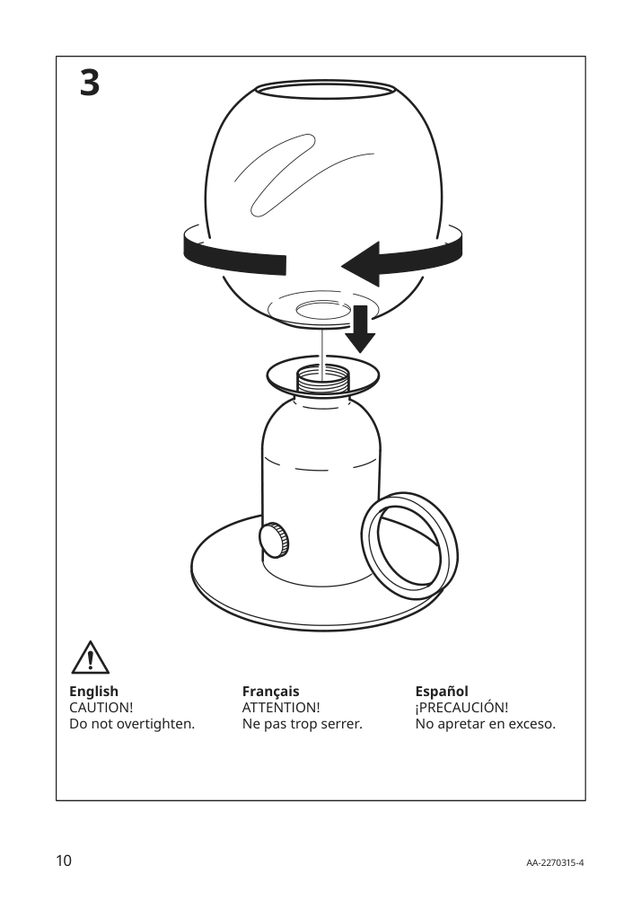 Assembly instructions for IKEA Askmuller table lamp white | Page 10 - IKEA ÅSKMULLER table lamp 205.093.42