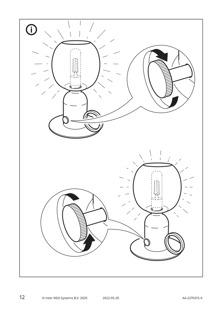 Assembly instructions for IKEA Askmuller table lamp white | Page 12 - IKEA ÅSKMULLER table lamp 205.093.42