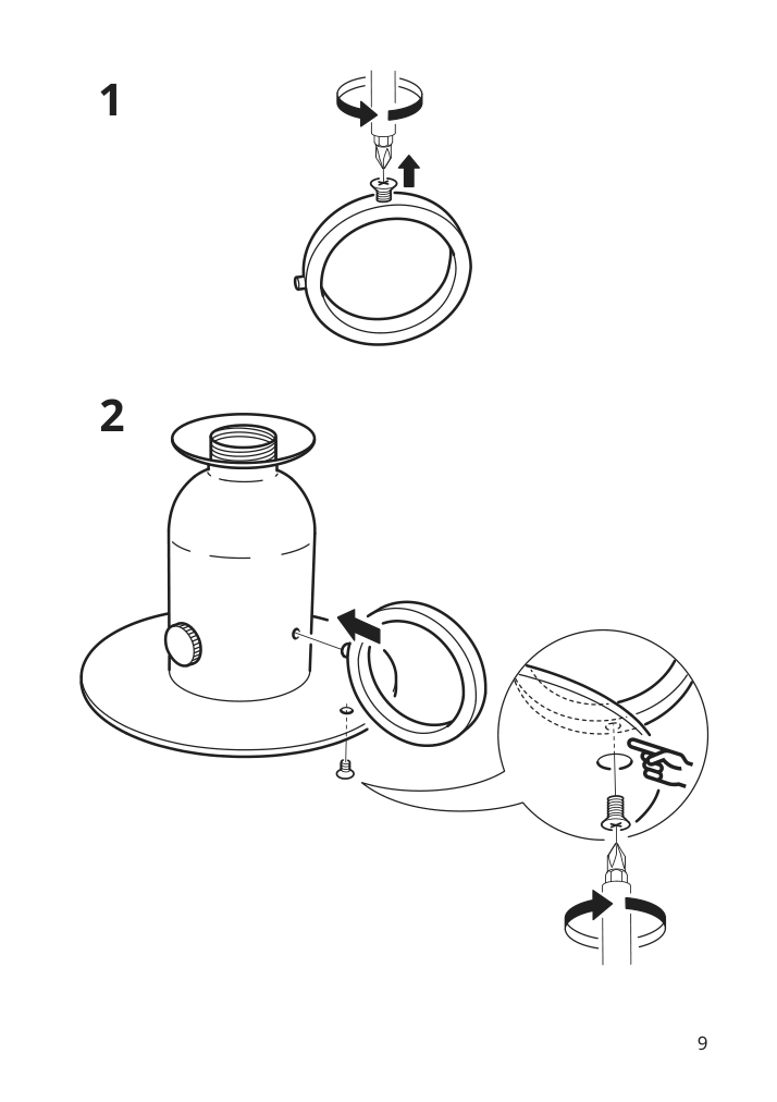 Assembly instructions for IKEA Askmuller table lamp white | Page 9 - IKEA ÅSKMULLER table lamp 205.093.42