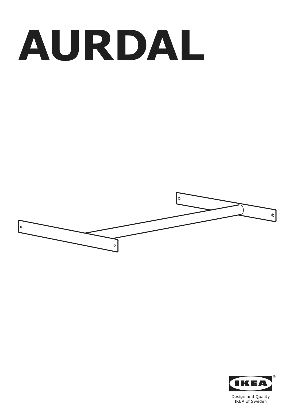 Assembly instructions for IKEA Aurdal clothes rail dark gray | Page 1 - IKEA AURDAL wardrobe combination 893.315.39