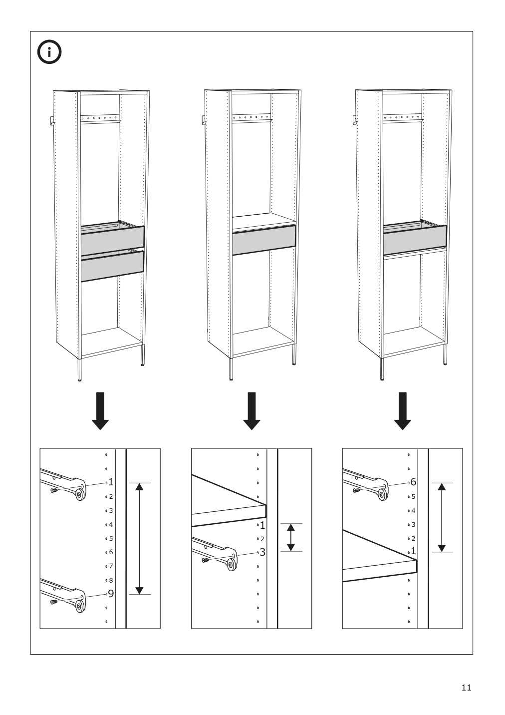 Assembly instructions for IKEA Aurdal drawer without front dark gray | Page 11 - IKEA AURDAL wardrobe combination 895.652.60