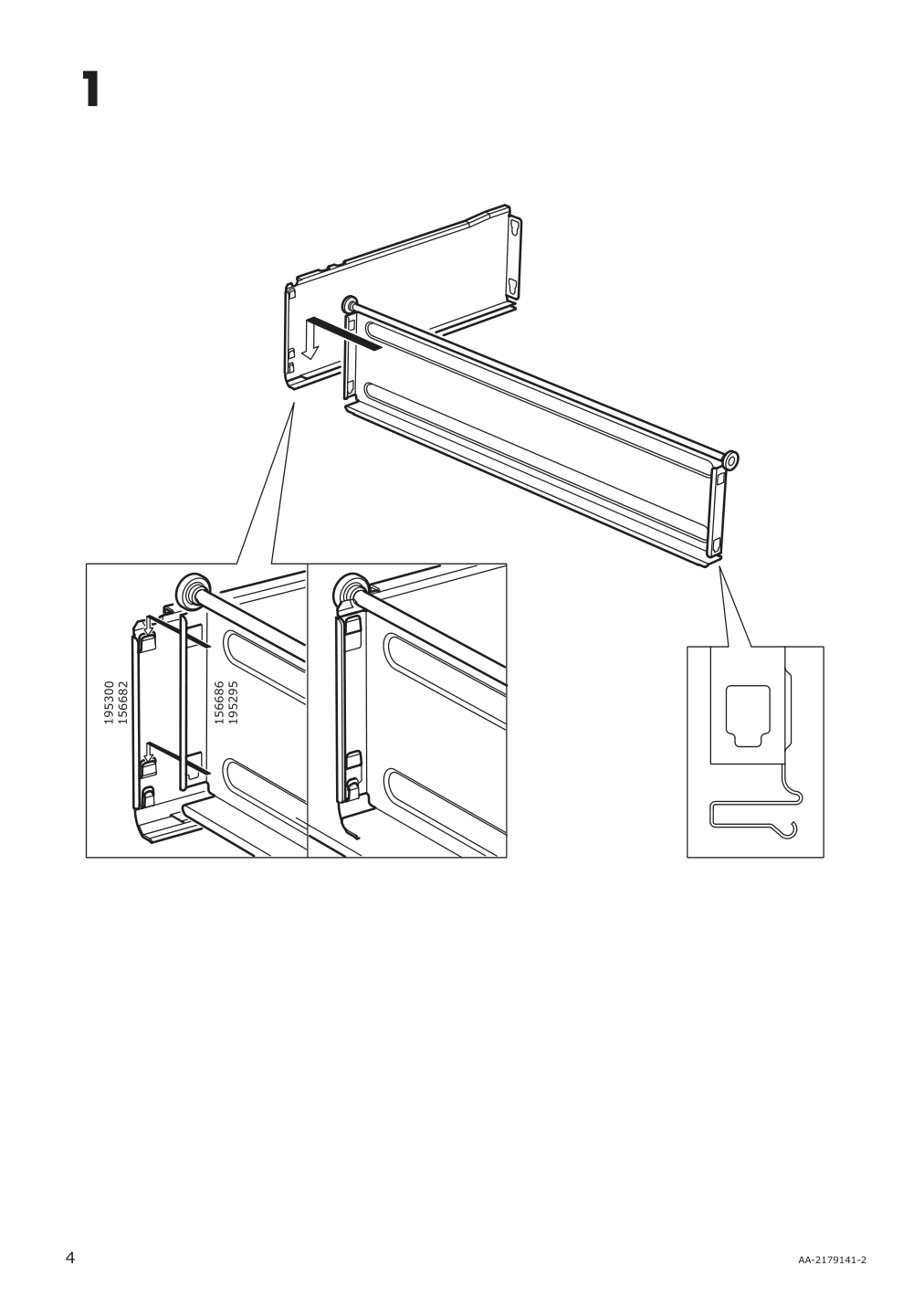 Assembly instructions for IKEA Aurdal drawer without front dark gray | Page 4 - IKEA AURDAL wardrobe combination 393.315.32