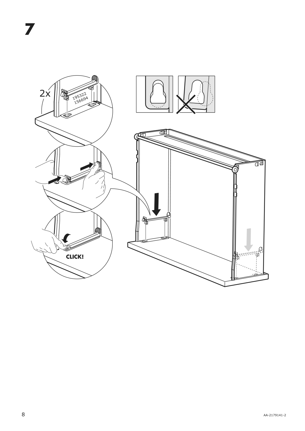 Assembly instructions for IKEA Aurdal drawer without front white | Page 8 - IKEA AURDAL wardrobe combination 095.652.59