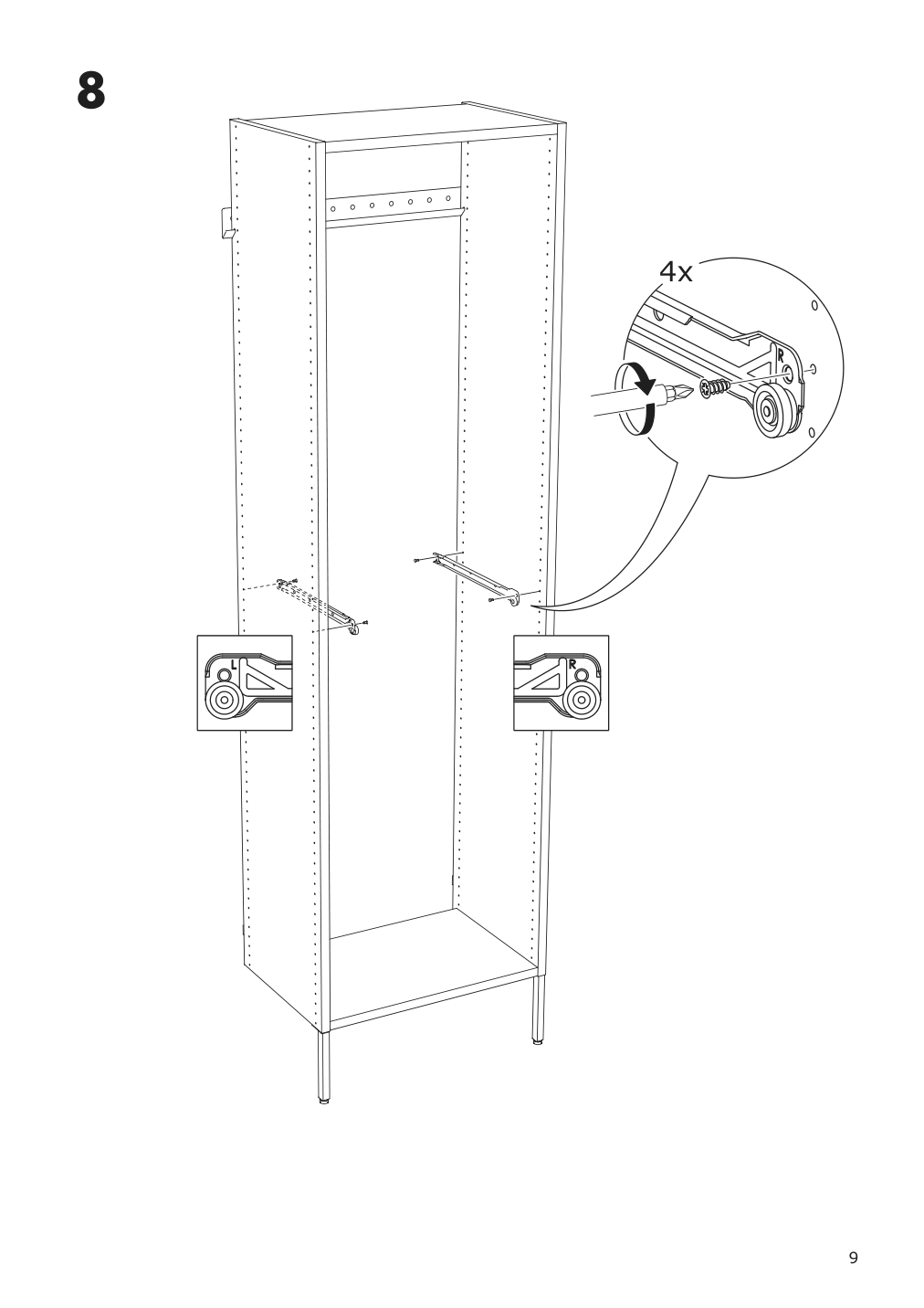 Assembly instructions for IKEA Aurdal drawer without front white | Page 9 - IKEA AURDAL wardrobe combination 895.646.23