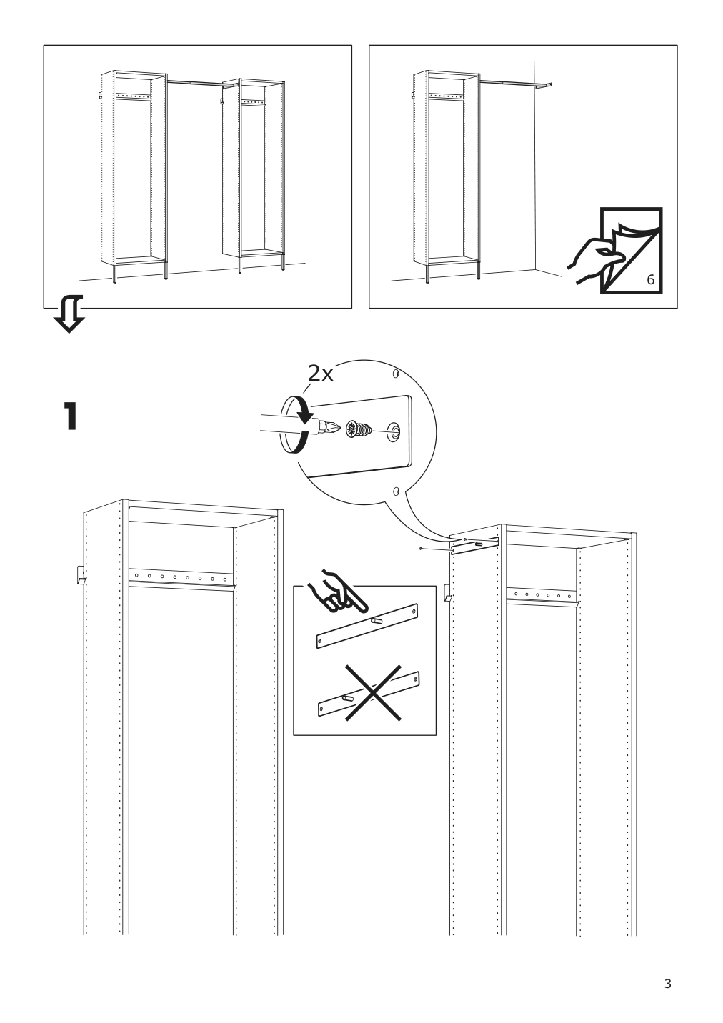 Assembly instructions for IKEA Aurdal extendable clothes rail white | Page 3 - IKEA SKYTTA / AURDAL walk-in wardrobe with sliding doors 595.525.65