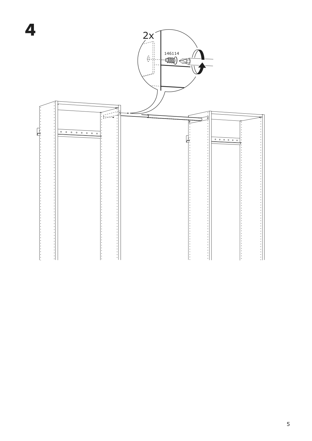 Assembly instructions for IKEA Aurdal extendable clothes rail dark gray | Page 5 - IKEA AURDAL wardrobe combination 493.315.41