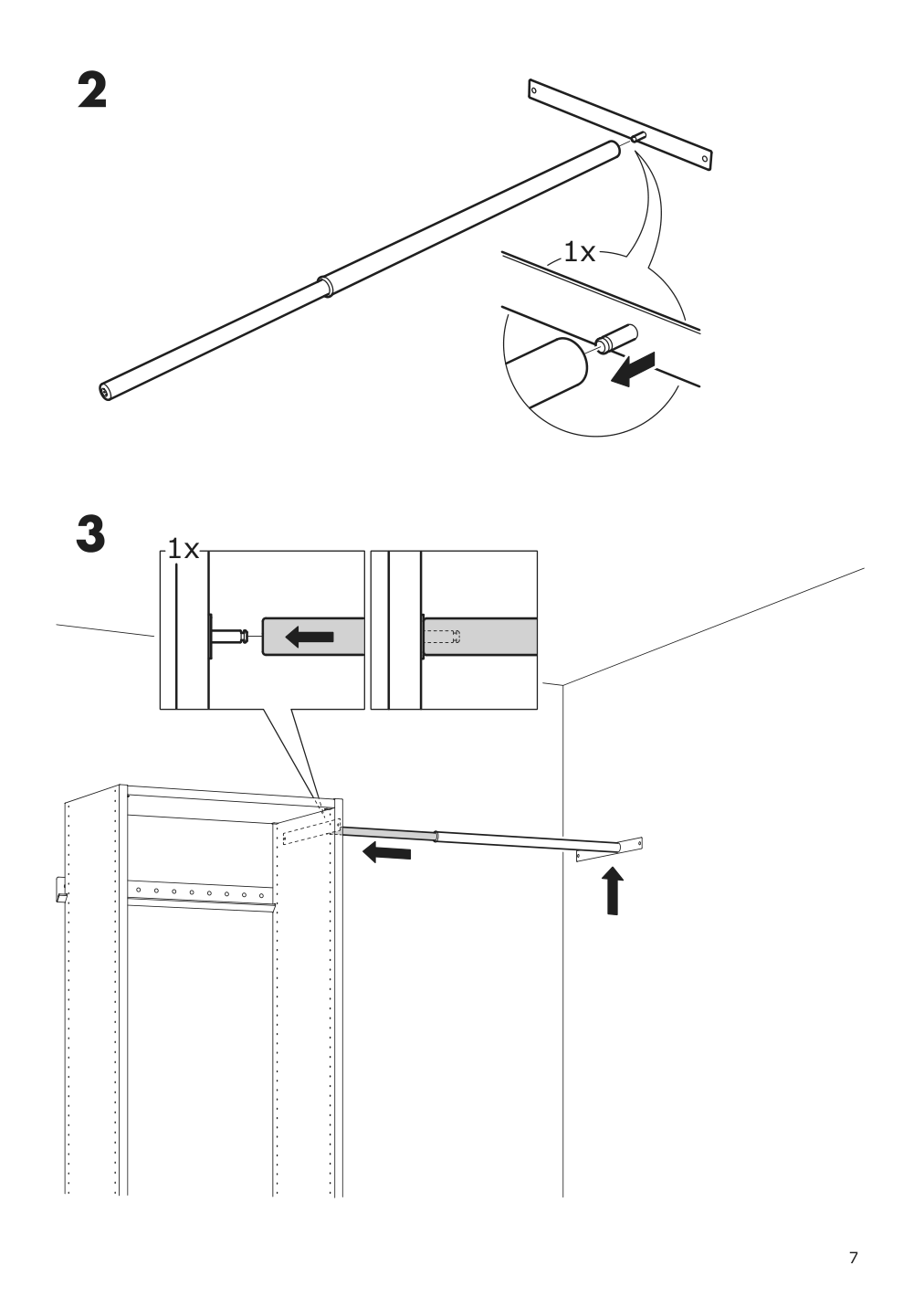 Assembly instructions for IKEA Aurdal extendable clothes rail white | Page 7 - IKEA AURDAL wardrobe combination 193.315.28