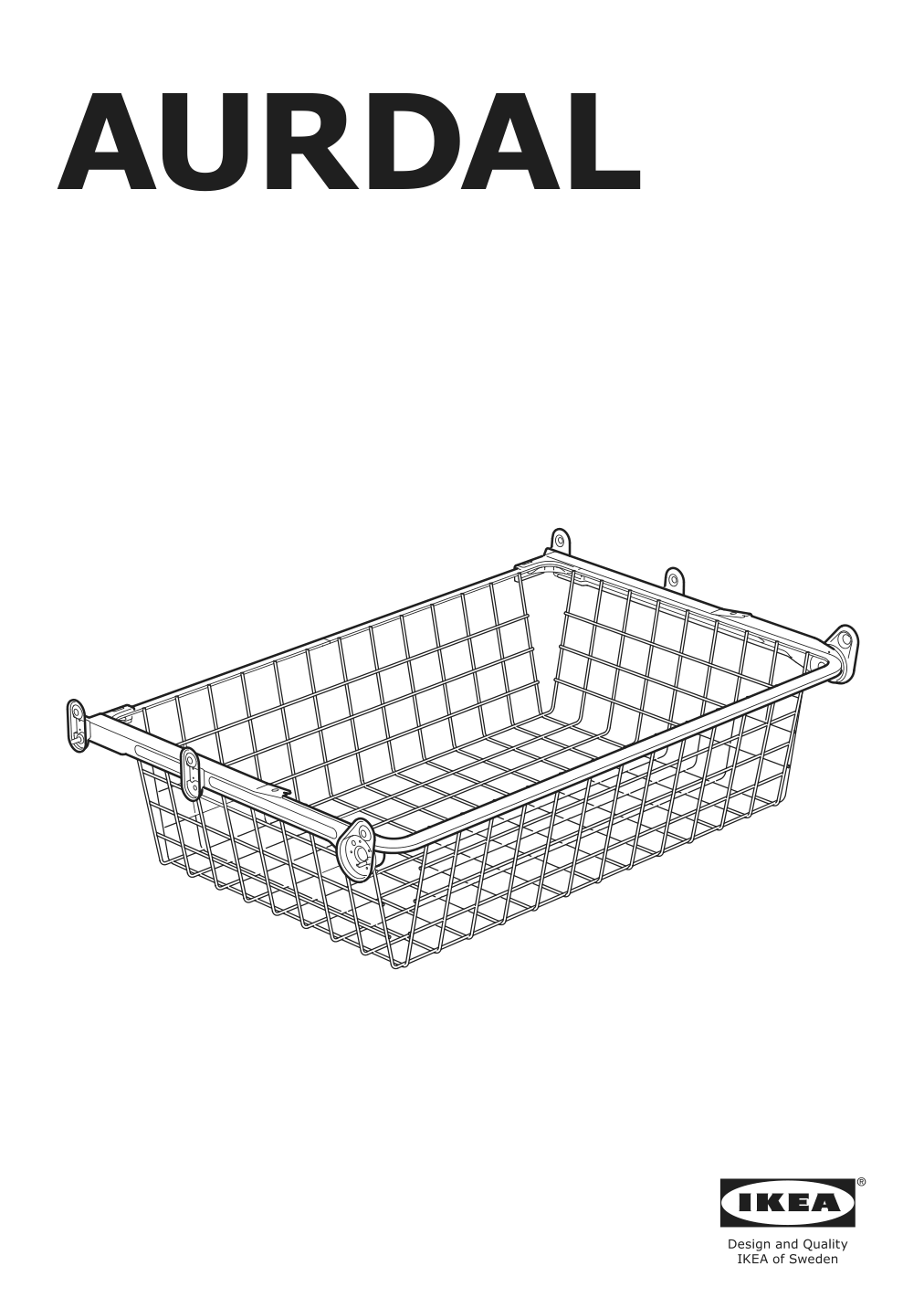 Assembly instructions for IKEA Aurdal pull out rail for baskets dark gray | Page 1 - IKEA AURDAL wardrobe combination 893.315.39