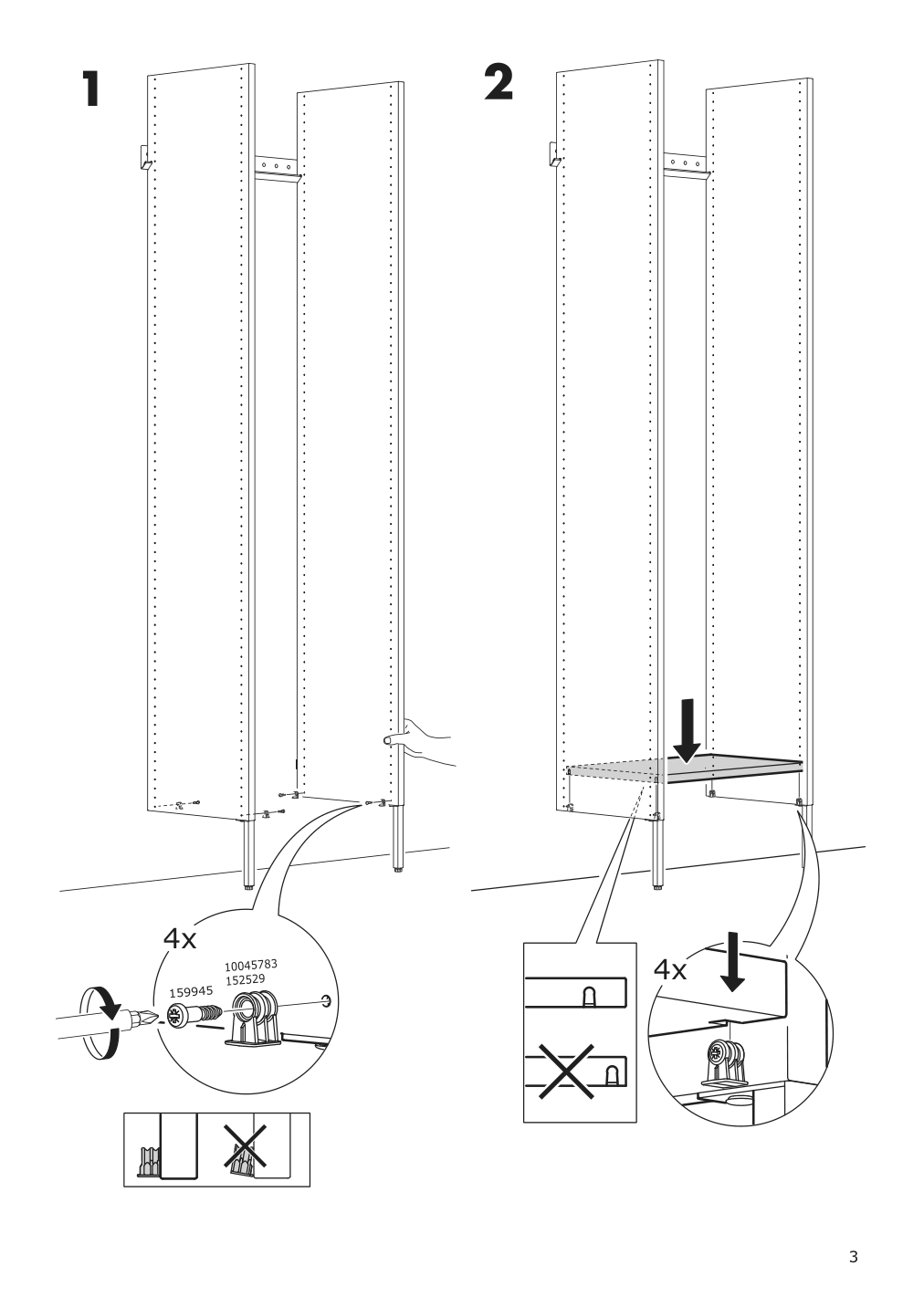 Assembly instructions for IKEA Aurdal shelf dark gray | Page 3 - IKEA AURDAL wardrobe combination 893.315.39