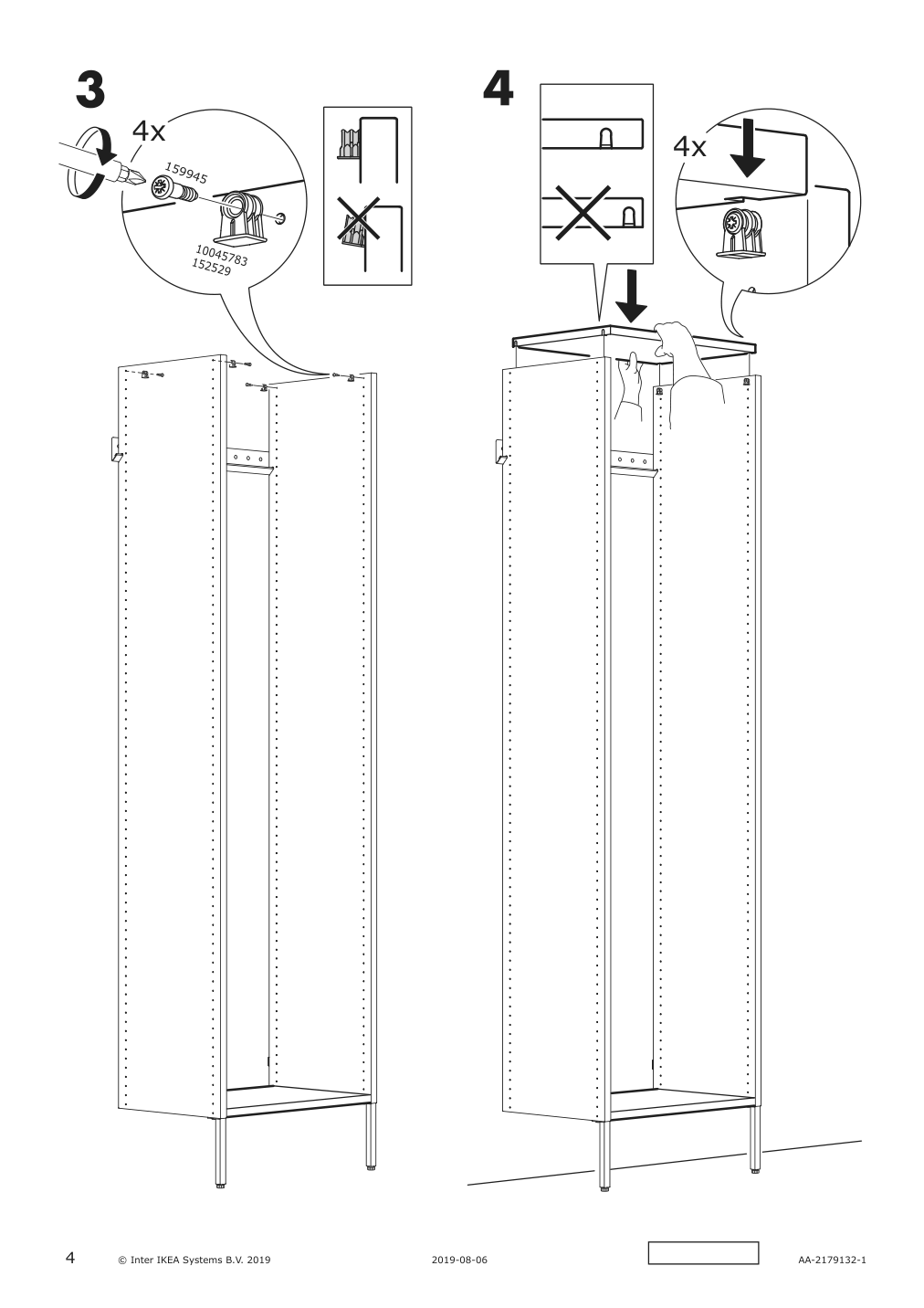 Assembly instructions for IKEA Aurdal shelf white | Page 4 - IKEA AURDAL wardrobe combination 593.315.26