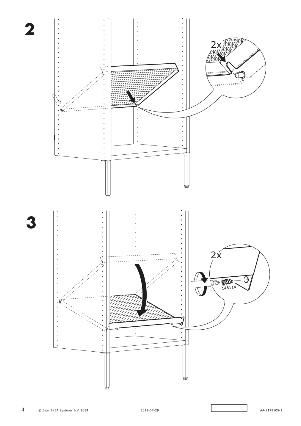 Assembly instructions for IKEA Aurdal shoe shelf dark gray | Page 4 - IKEA AURDAL wardrobe combination 393.315.32