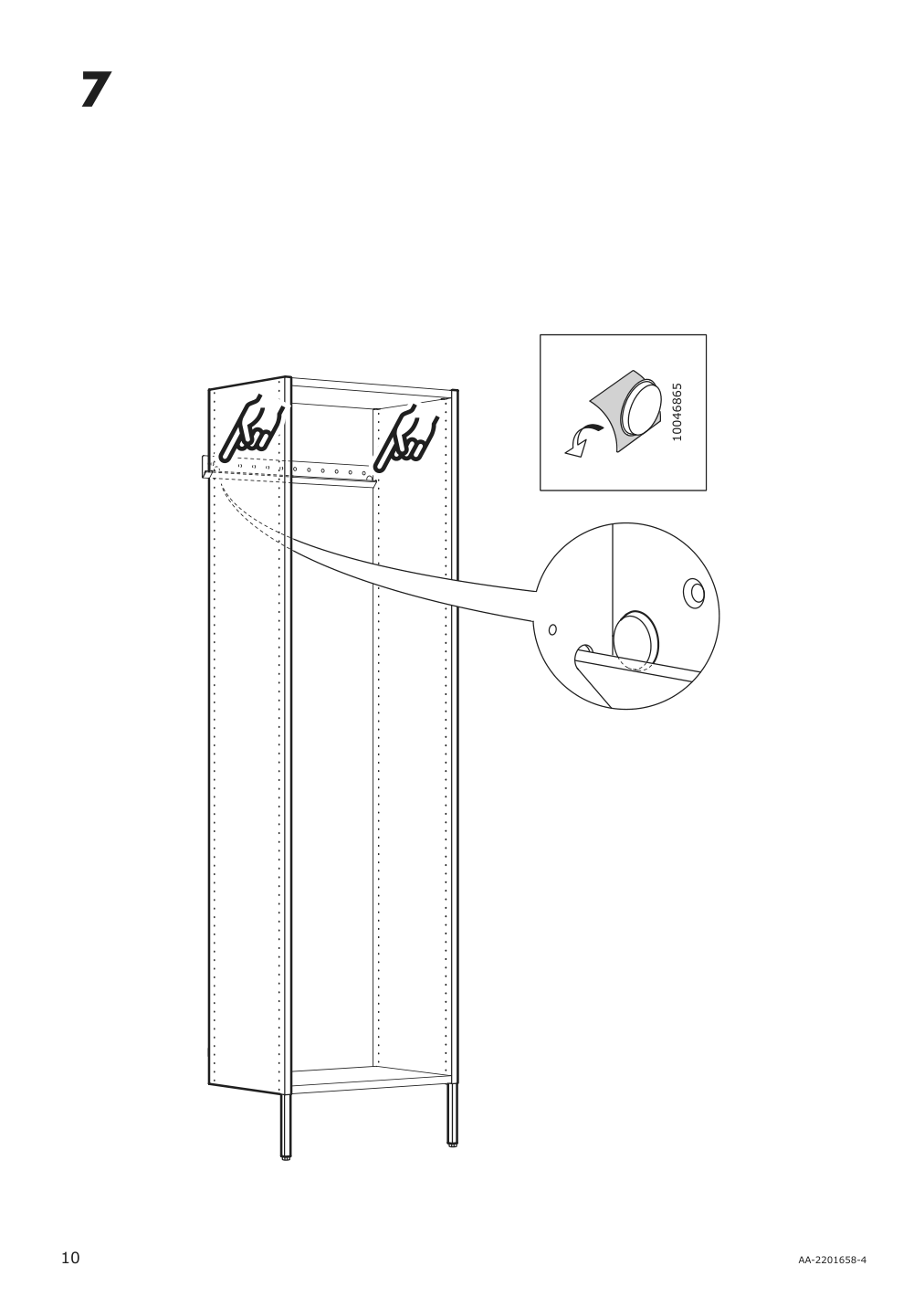 Assembly instructions for IKEA Aurdal side panel with leg dark gray | Page 10 - IKEA AURDAL wardrobe combination 893.315.39