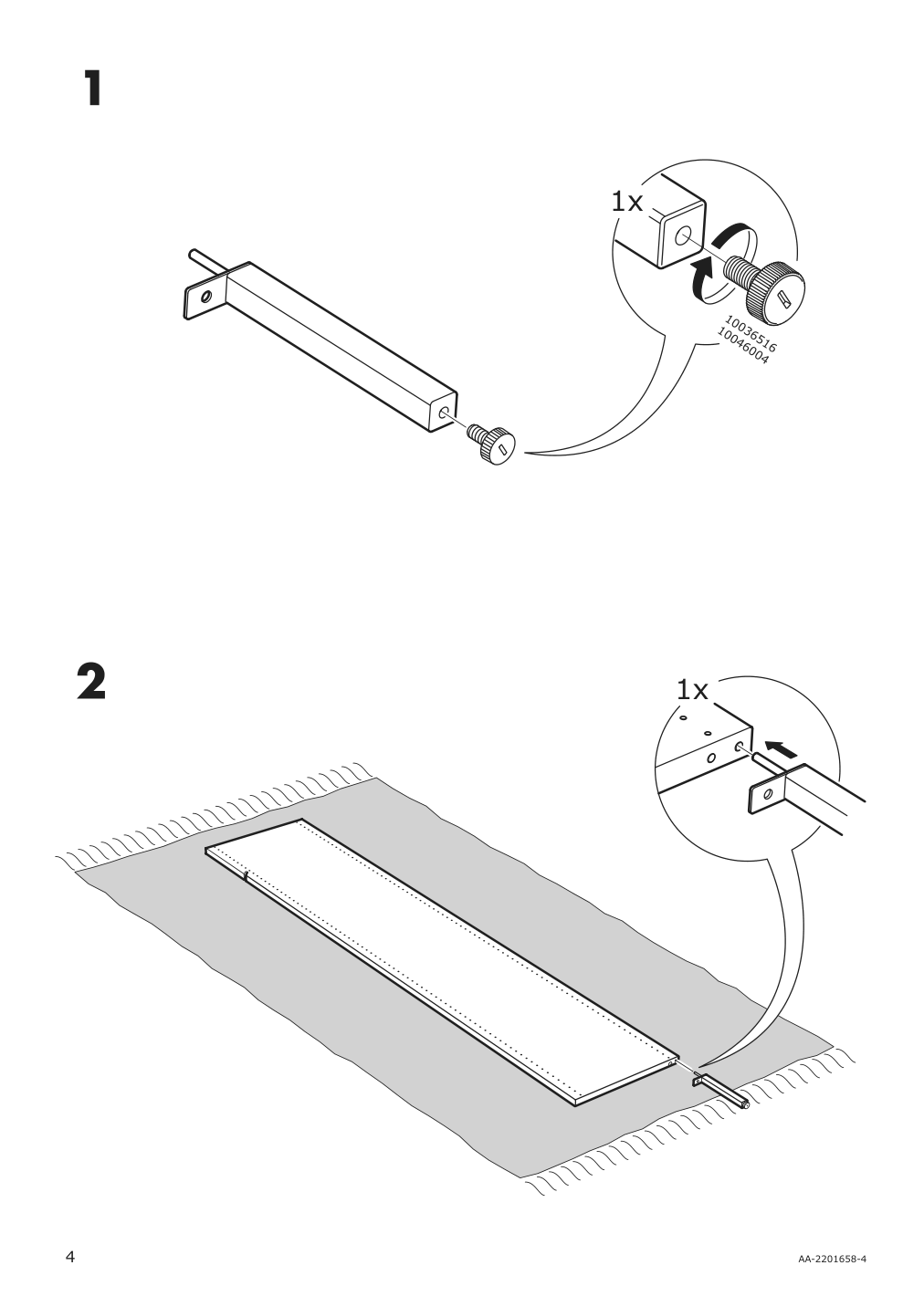 Assembly instructions for IKEA Aurdal side panel with leg white | Page 4 - IKEA AURDAL wardrobe combination 893.315.20