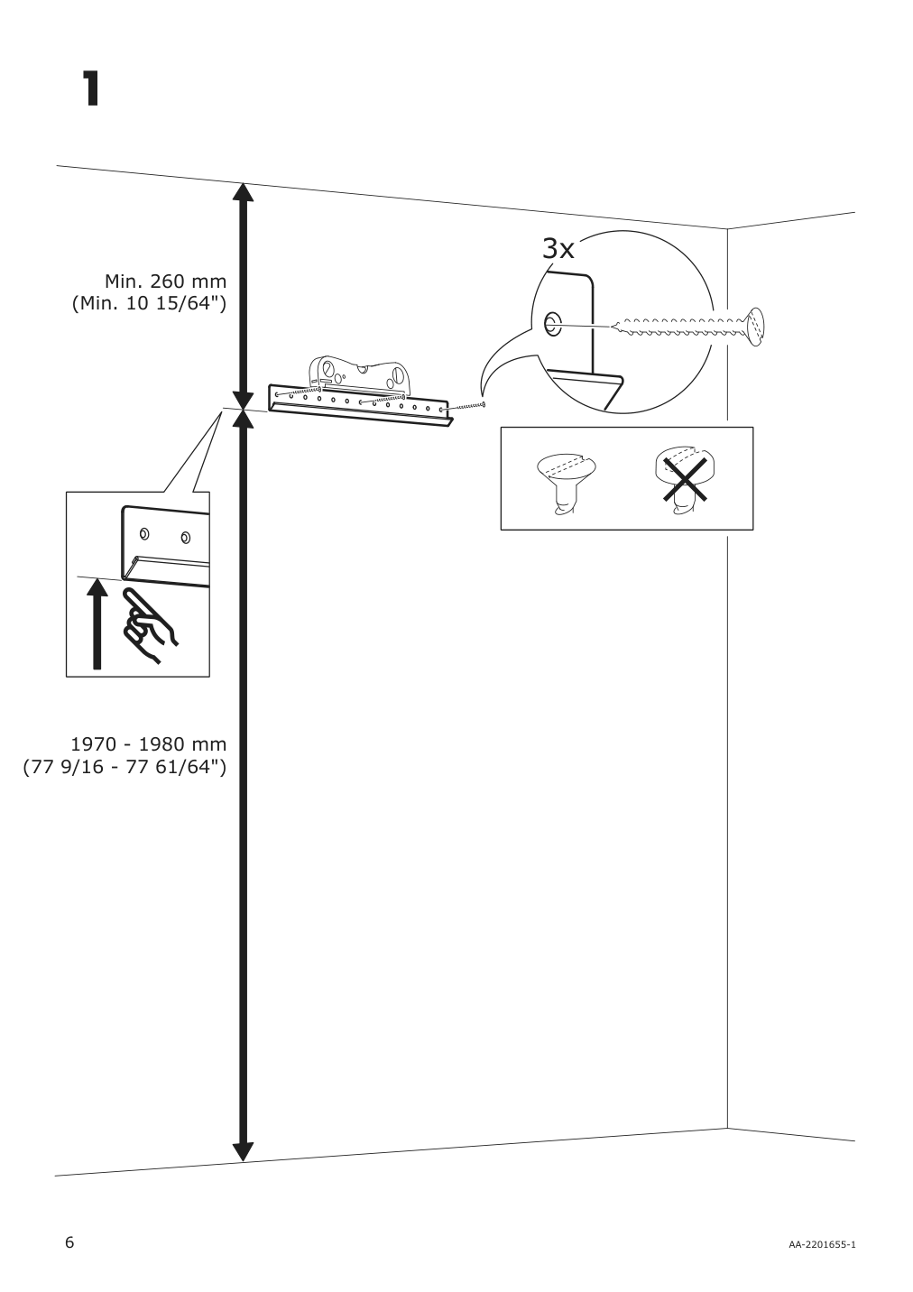 Assembly instructions for IKEA Aurdal suspension rail dark gray | Page 6 - IKEA AURDAL wardrobe combination 993.315.34