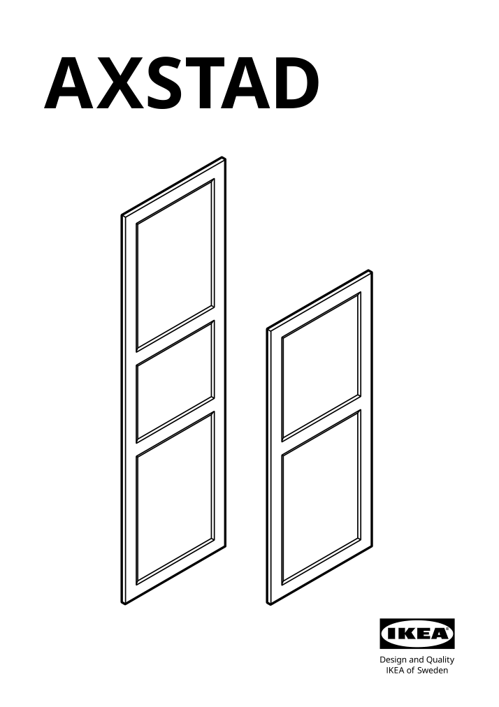 Assembly instructions for IKEA Axstad door dark gray | Page 1 - IKEA SEKTION / MAXIMERA hc w p-o func 1dr/4drw 294.653.05