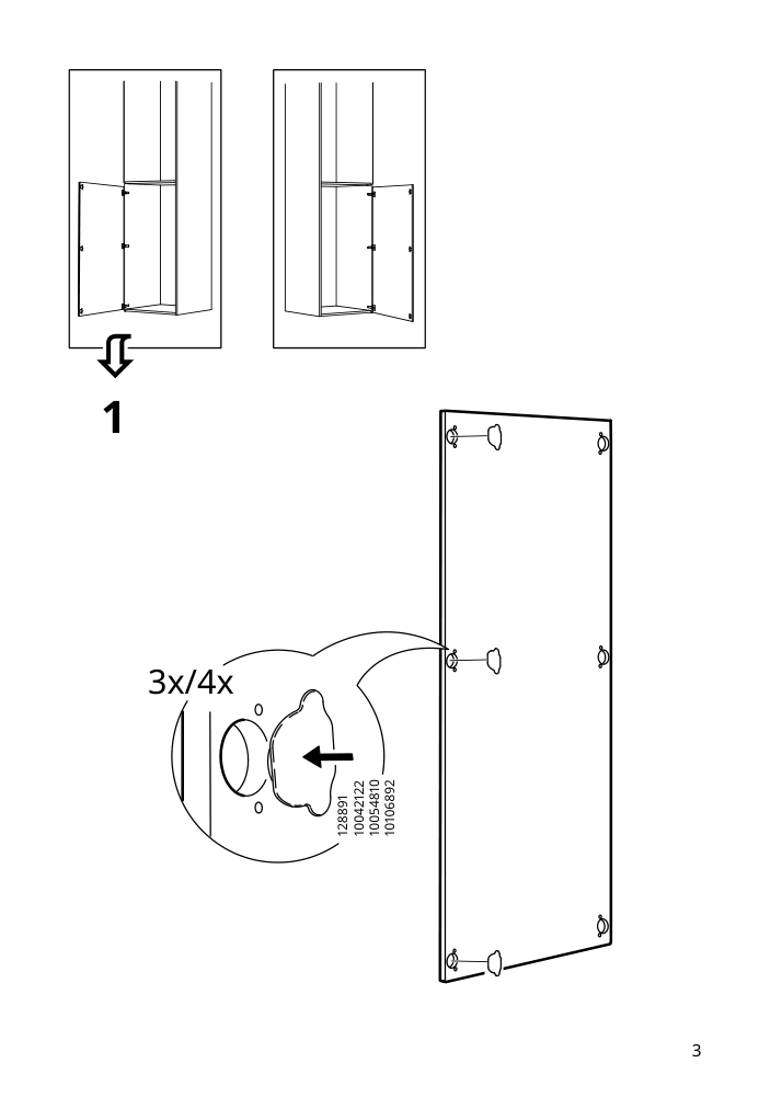 Assembly instructions for IKEA Axstad door dark gray | Page 3 - IKEA SEKTION high cabinet with shelves/4 doors 394.580.74