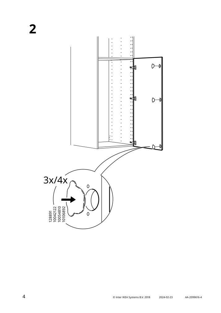 Assembly instructions for IKEA Axstad door dark gray | Page 4 - IKEA SEKTION high cabinet w door/wire baskets 494.555.98