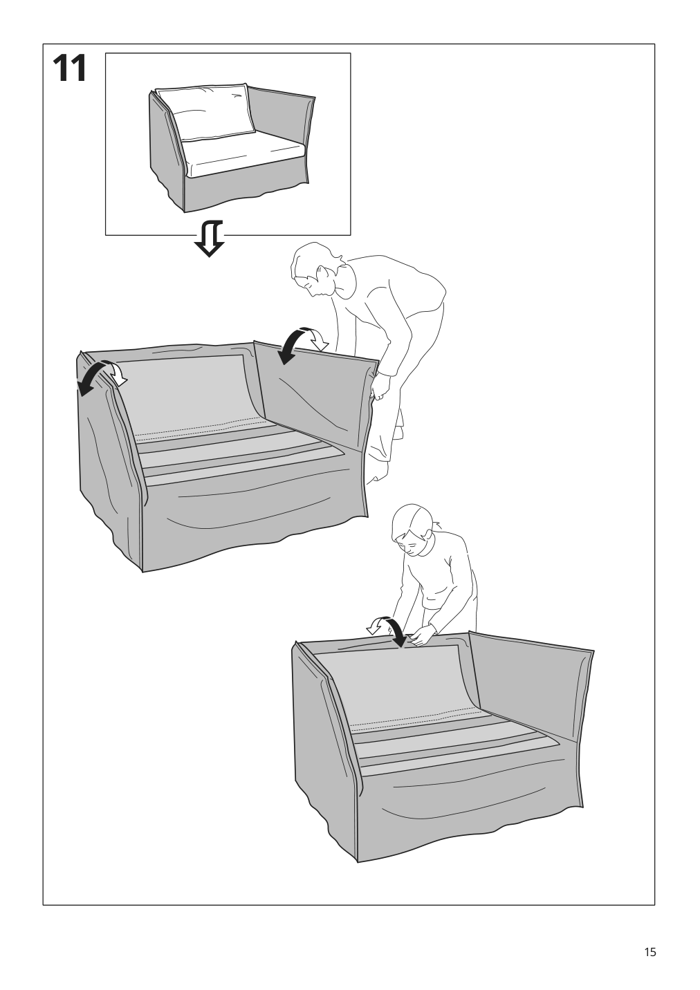 Assembly instructions for IKEA Backsaelen frame 1 5 seat armchair | Page 15 - IKEA BACKSÄLEN 1.5-seat armchair 093.931.97