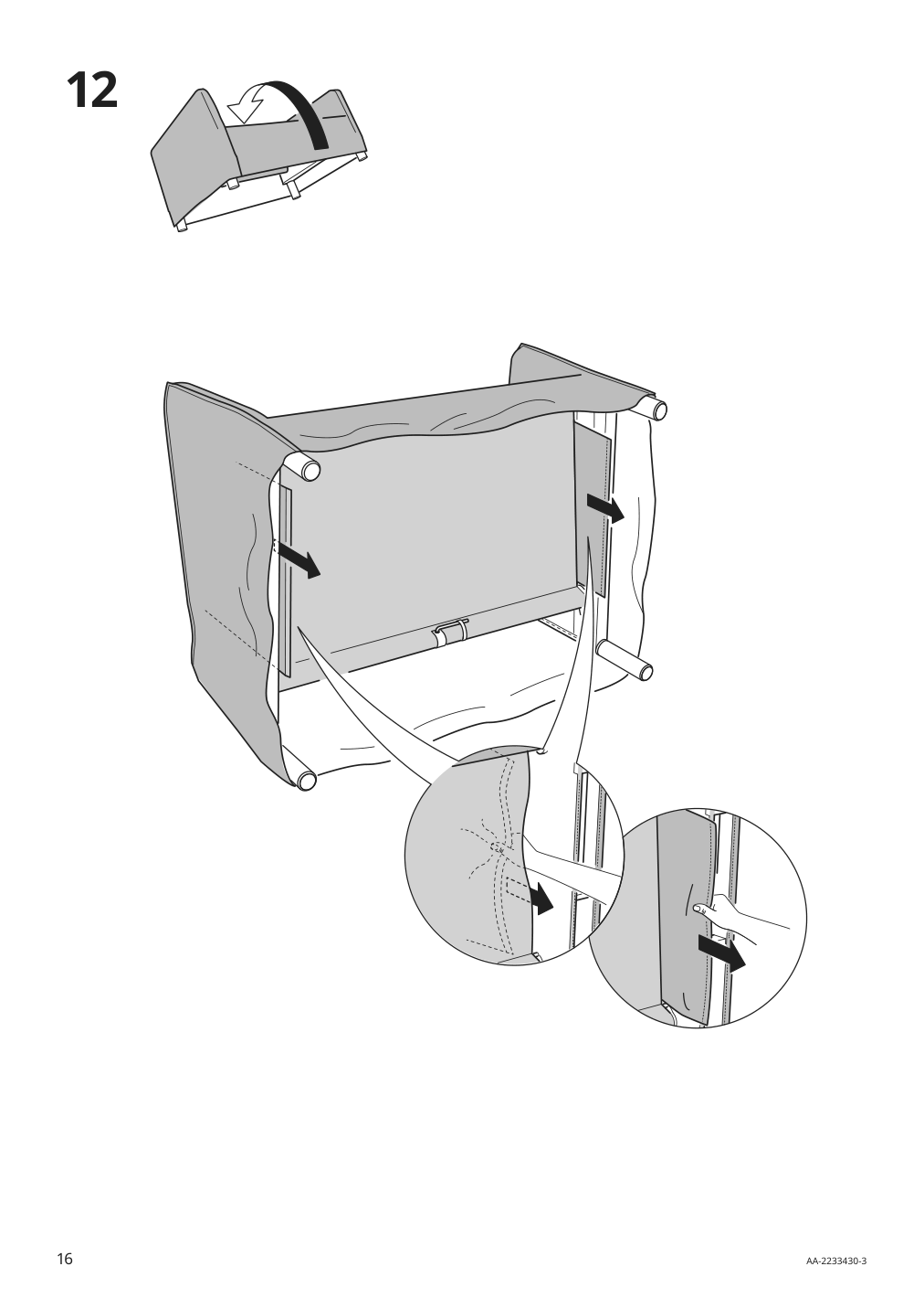 Assembly instructions for IKEA Backsaelen frame 1 5 seat armchair | Page 16 - IKEA BACKSÄLEN 1.5-seat armchair 093.931.97