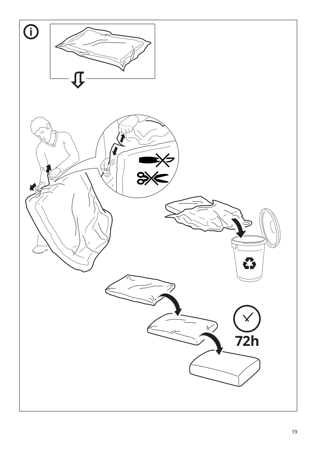 Assembly instructions for IKEA Backsaelen frame 1 5 seat armchair | Page 19 - IKEA BACKSÄLEN 1.5-seat armchair 093.931.97