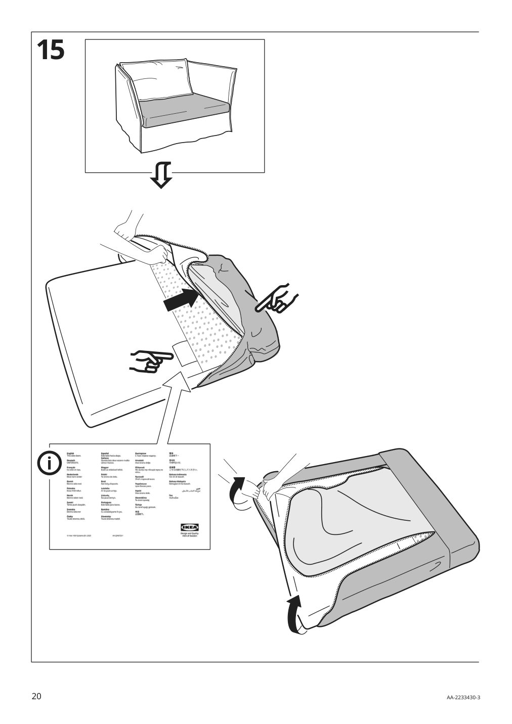 Assembly instructions for IKEA Backsaelen frame 1 5 seat armchair | Page 20 - IKEA BACKSÄLEN 1.5-seat armchair 093.931.97