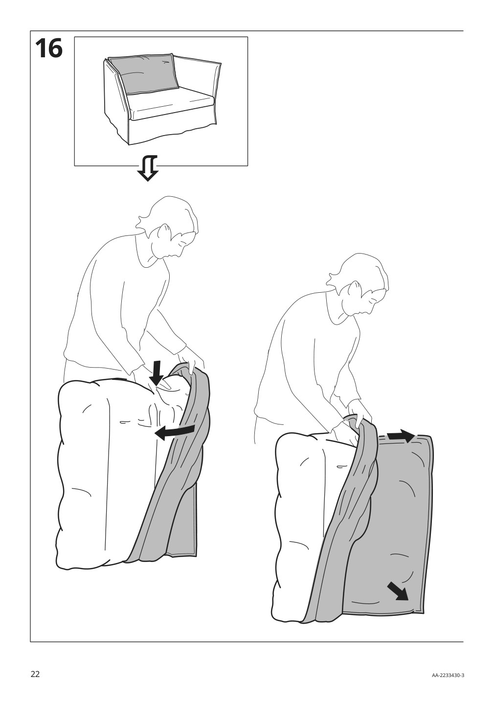 Assembly instructions for IKEA Backsaelen frame 1 5 seat armchair | Page 22 - IKEA BACKSÄLEN 1.5-seat armchair 093.931.97