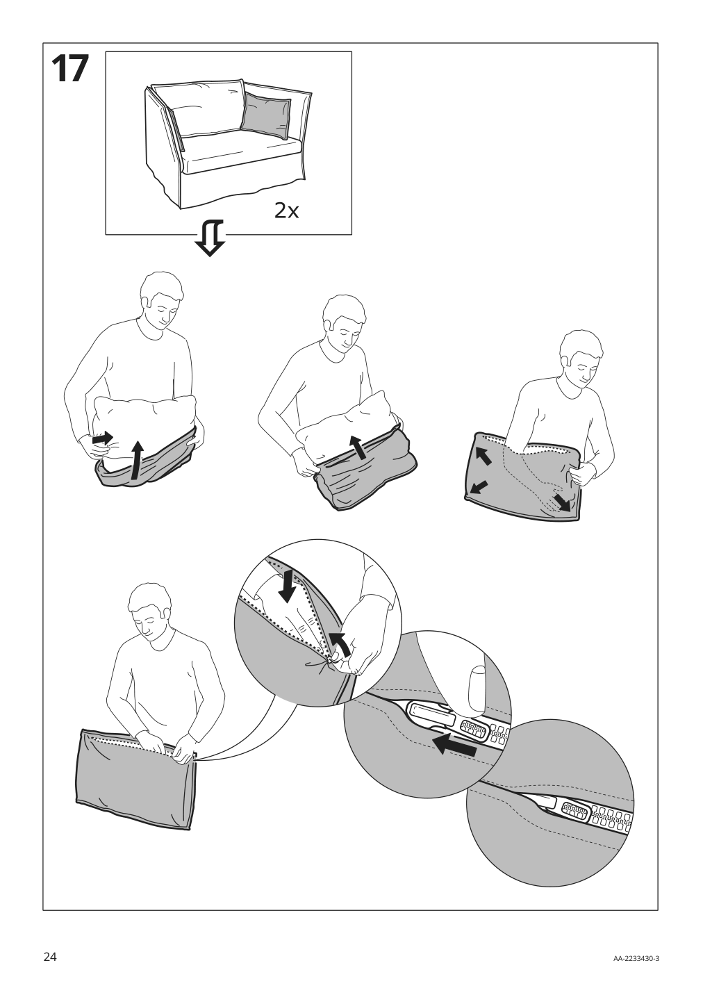 Assembly instructions for IKEA Backsaelen frame 1 5 seat armchair | Page 24 - IKEA BACKSÄLEN 1.5-seat armchair 093.931.97