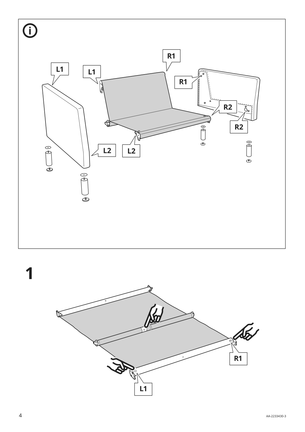 Assembly instructions for IKEA Backsaelen frame 1 5 seat armchair | Page 4 - IKEA BACKSÄLEN 1.5-seat armchair 093.931.97