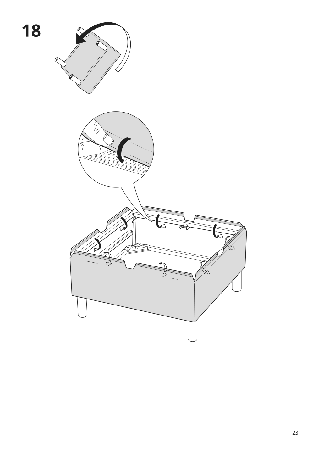 Assembly instructions for IKEA Backsaelen frame 3 seat sofa w chaise | Page 23 - IKEA BACKSÄLEN sofa with chaise 193.931.92