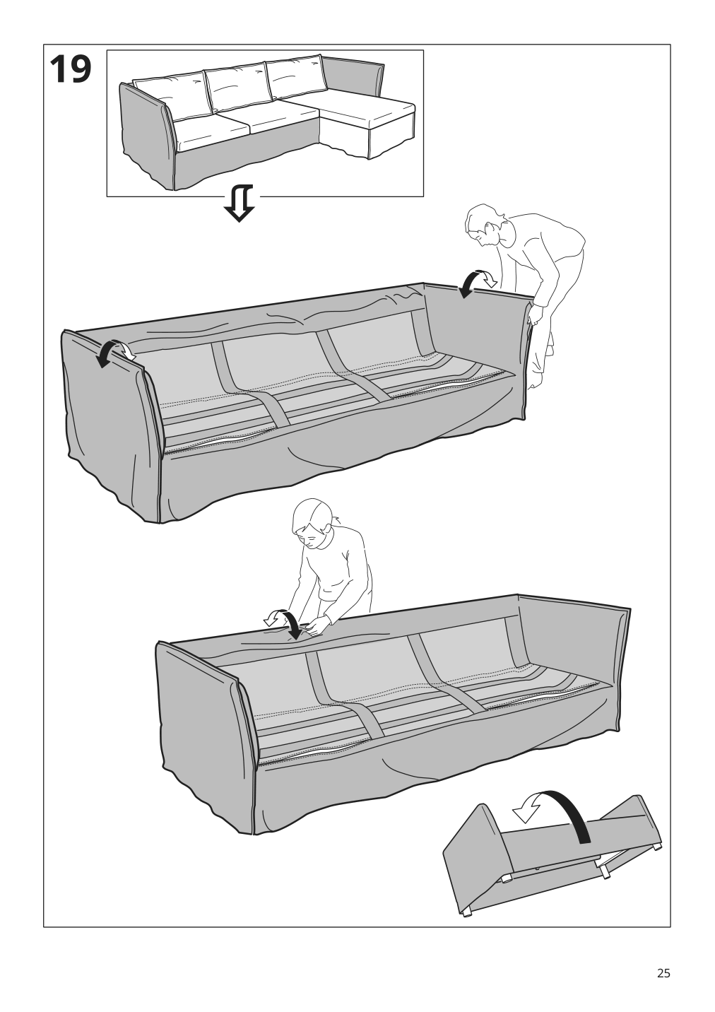 Assembly instructions for IKEA Backsaelen frame 3 seat sofa w chaise | Page 25 - IKEA BACKSÄLEN sofa with chaise 093.931.83