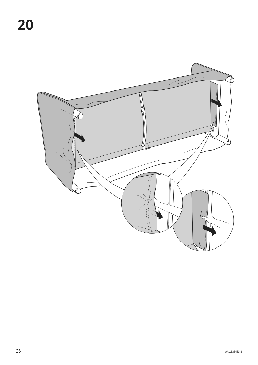 Assembly instructions for IKEA Backsaelen frame 3 seat sofa w chaise | Page 26 - IKEA BACKSÄLEN sofa with chaise 093.931.83